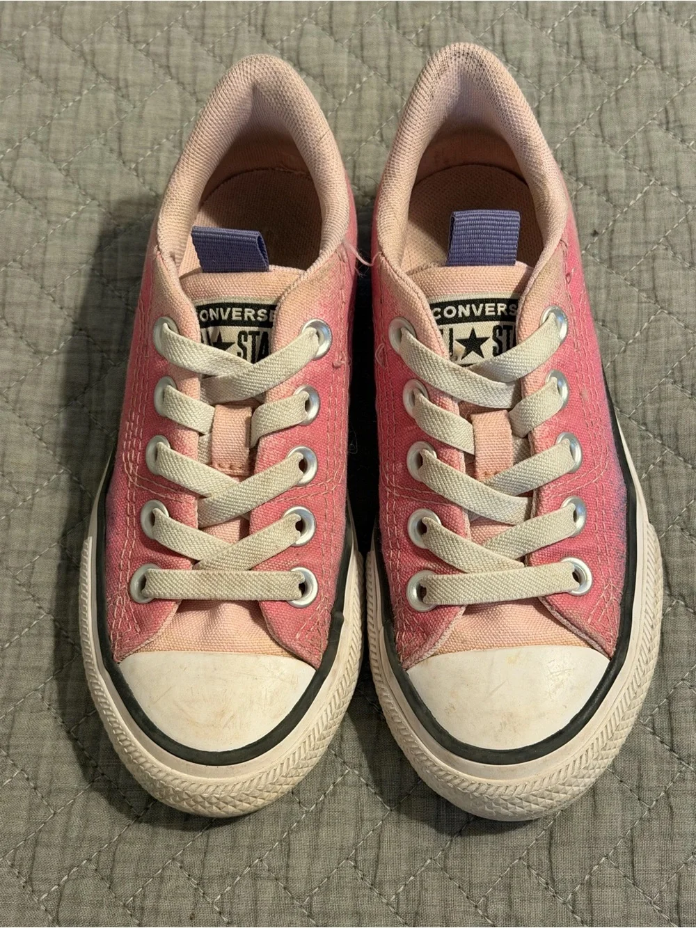 Converse Kids Pink and Purple Low Top Sneakers